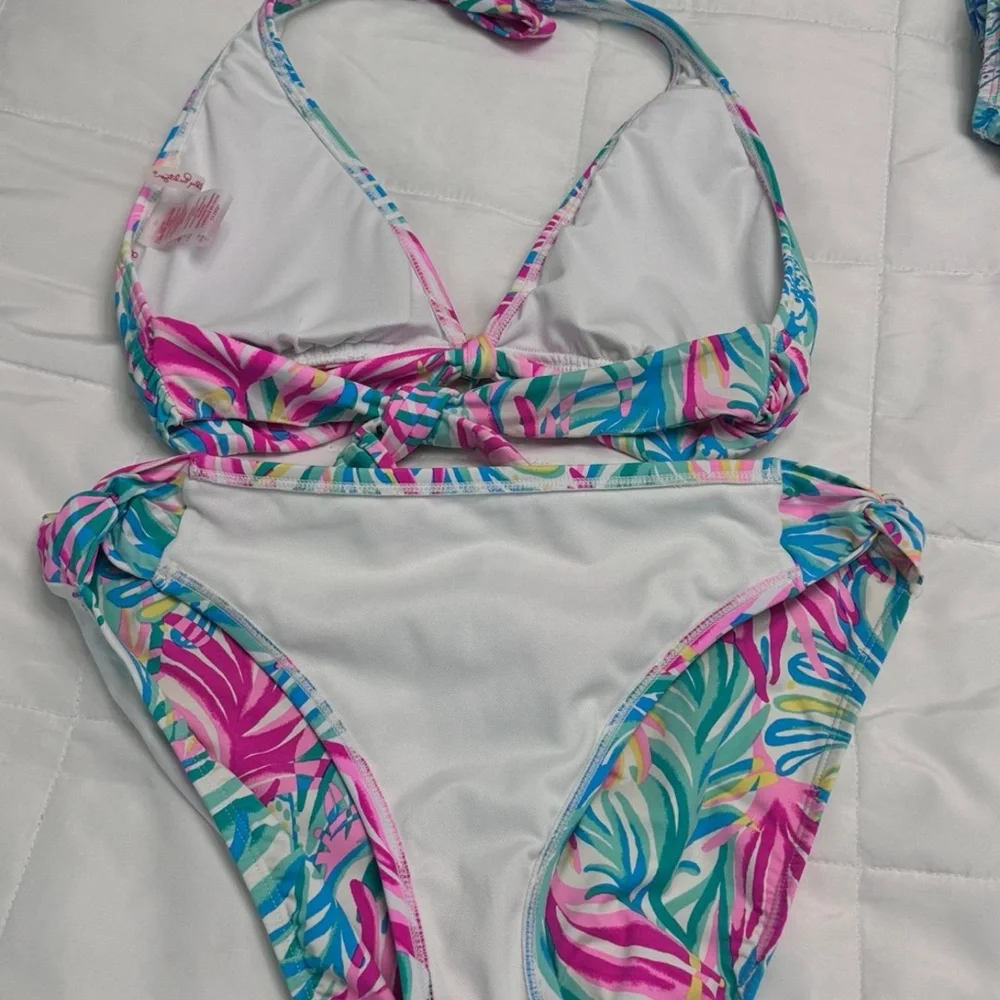 Lilly Pulitzer Sea Turtle Soiree ELISE & ZARAH BIKINI Swimsuit Set size 8